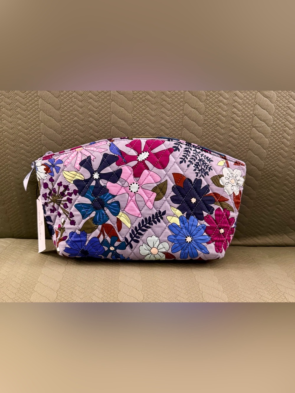 Vera Bradley Grand Travel Cosmetic Bengal Lily Cotton NWT